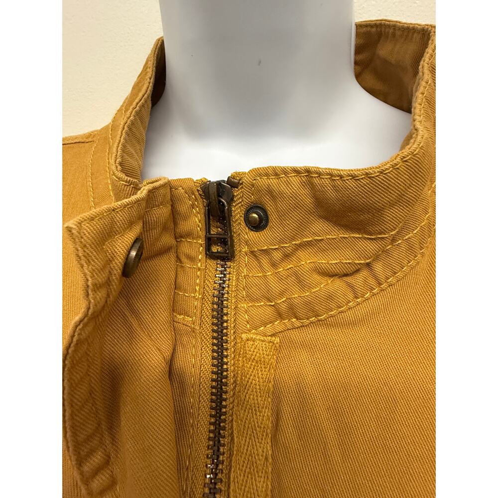 Maurices Mustard Yellow Cotton Full Zip Jacket Women's Plus SZ 4 28/30 moto - Picture 4 of 5
